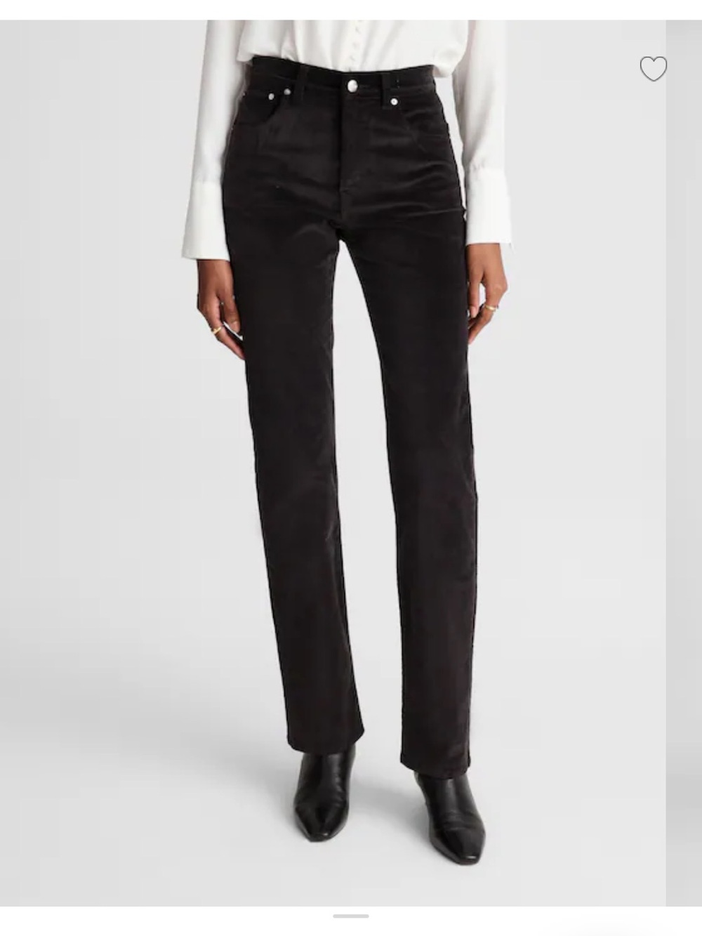 NWT Madewell Longline Velvet black pants 31
